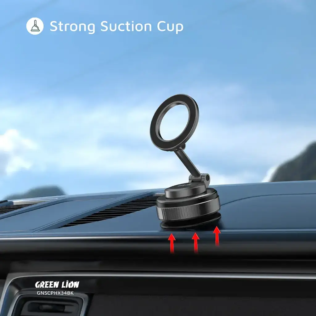 Green Lion GX-34 Suction Phone Holder - Black (5).webp