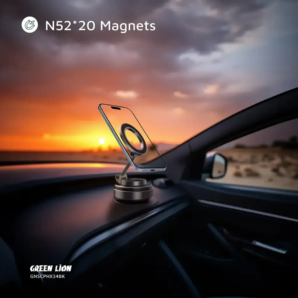 Green Lion GX-34 Suction Phone Holder - Black (4).webp