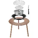 Porodo Lifestyle Tripod-Base Outdoor Round Grill Table - Brown3.webp