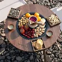 Porodo Lifestyle Tripod-Base Outdoor Round Grill Table - Brown5.webp