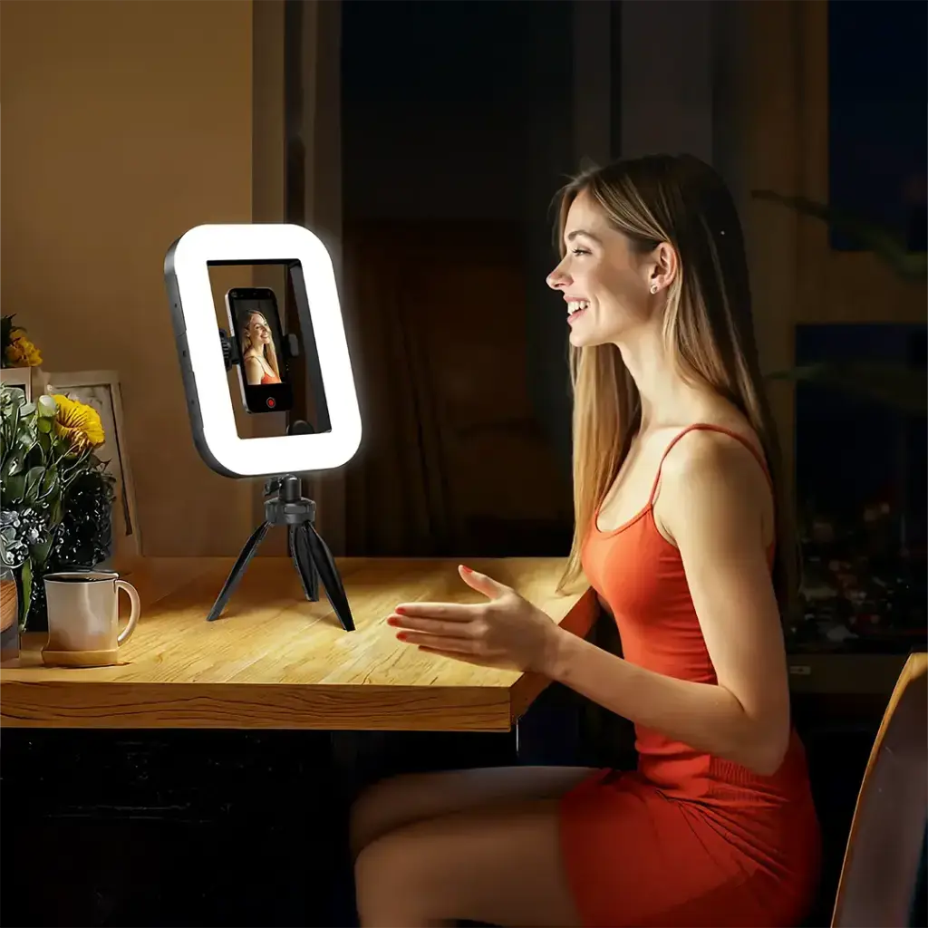 Porodo Lifestyle Handheld Ring Grip Camera & phone vlogging ligh (5).webp