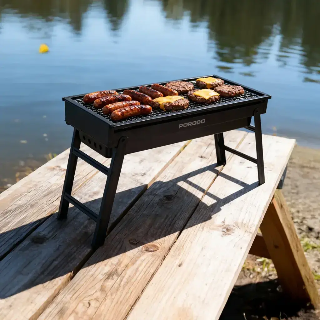 Porodo Lifestyle Portable Folding Large BBQ Grill - Black2.webp