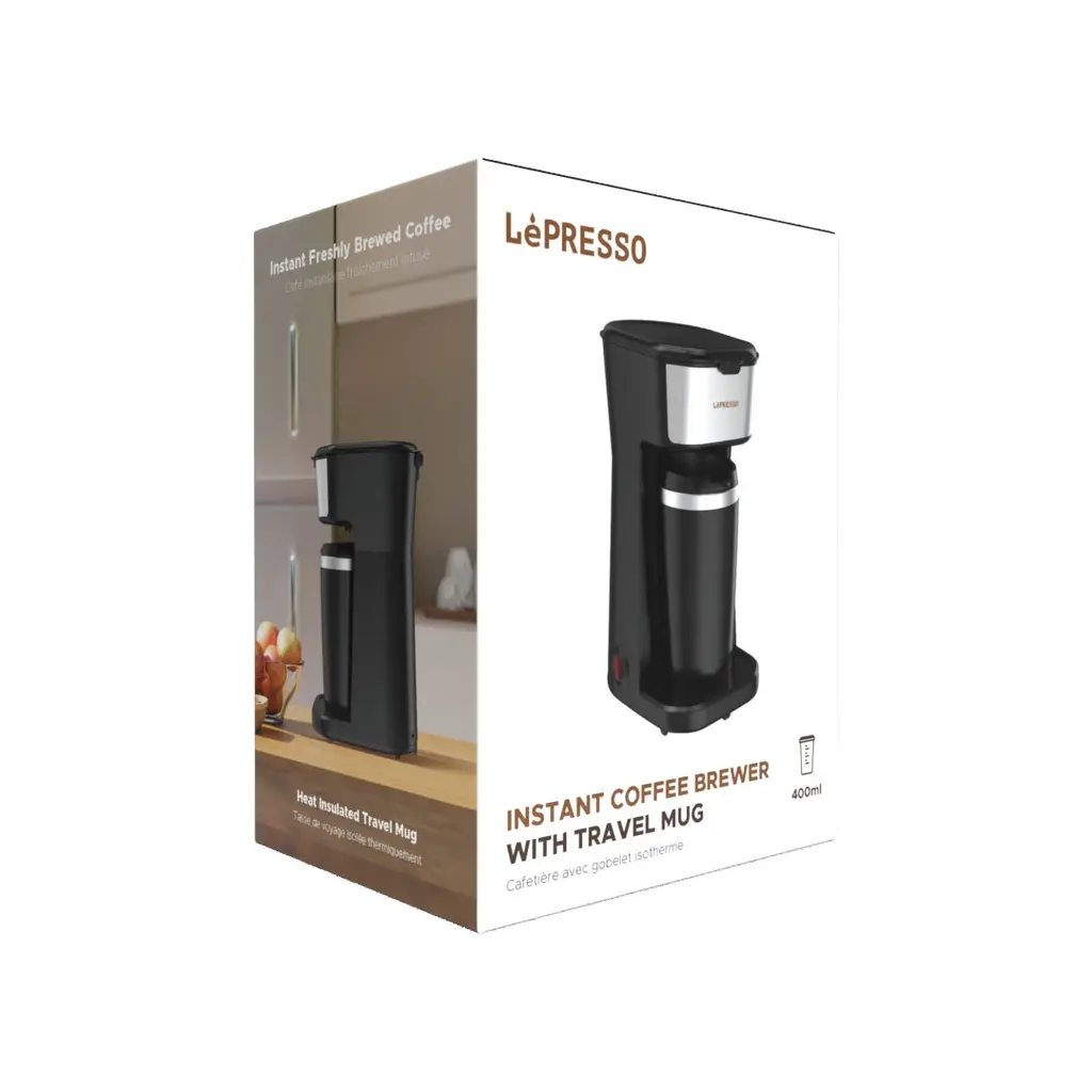 LePresso Coffee Maker with Travelling Mug 450W - Black (2).webp
