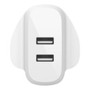 Belkin BoostCharge Dual USB-A Wall Charger 24W + Lightning to USB-A Cable