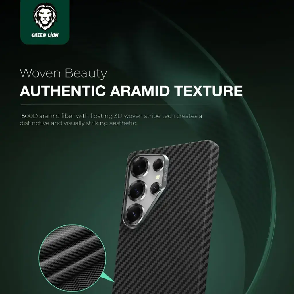 Green Lion MagSafe Kevlar Armor Case For Galaxy S25 Ultra - Black (6).webp