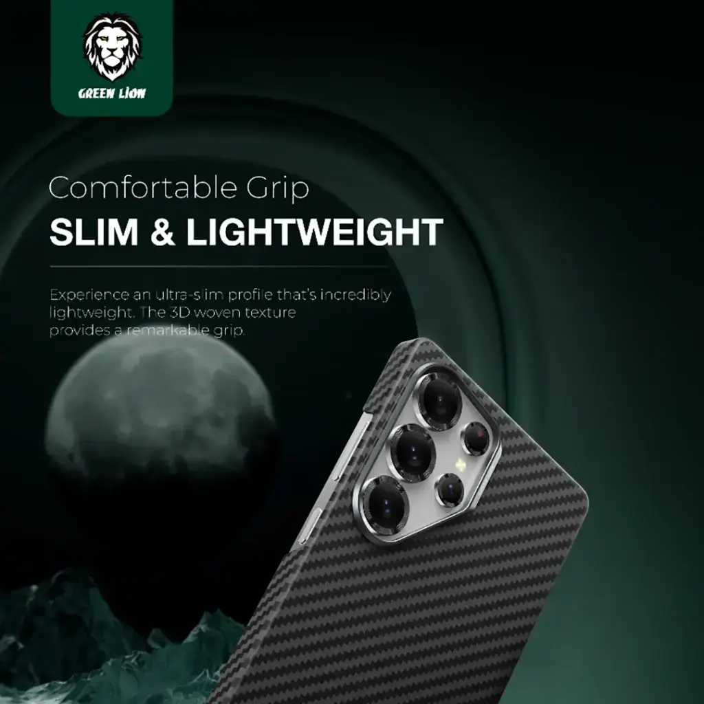 Green Lion MagSafe Kevlar Armor Case For Galaxy S25 Ultra - Black (5).webp