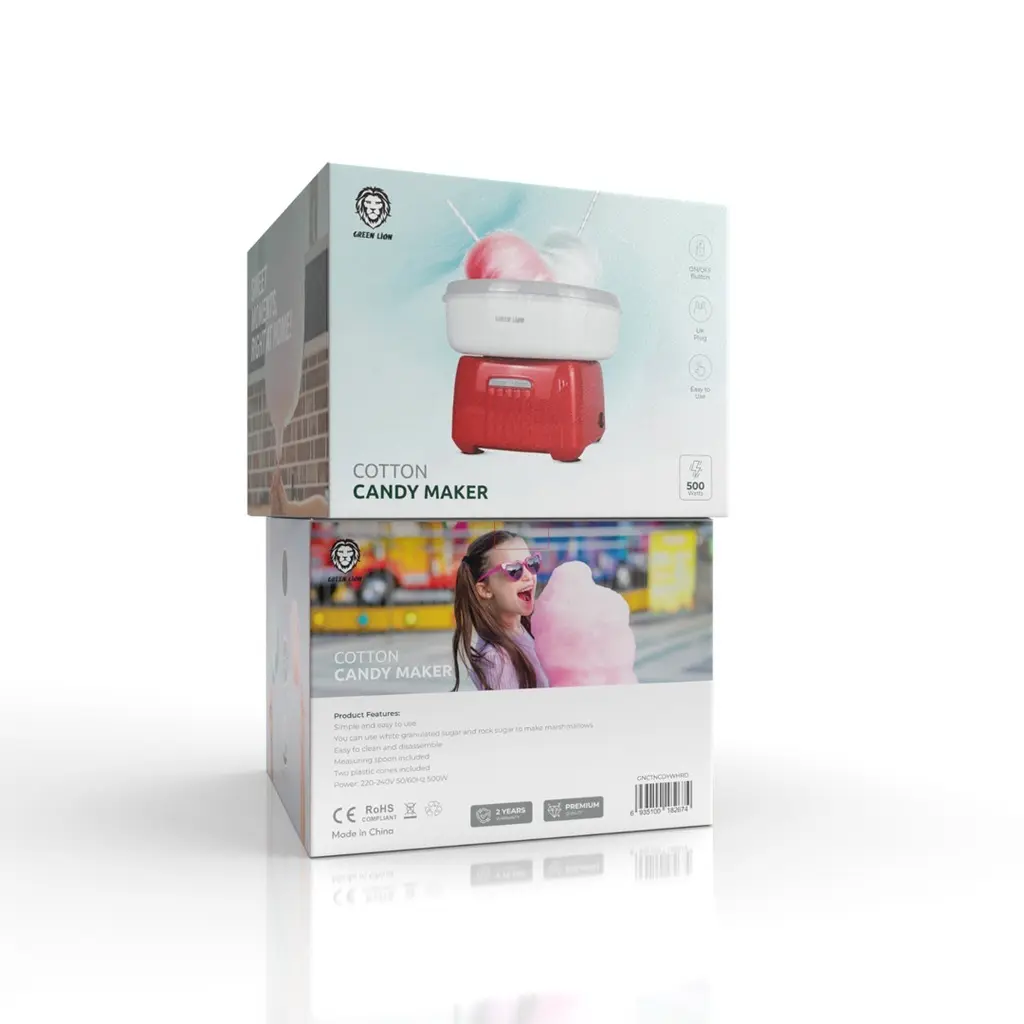Green Lion Cotton Candy Maker 500W - White Red.webp