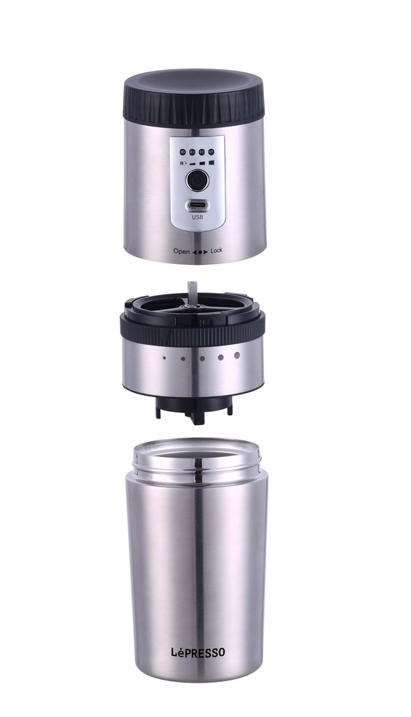 LePresso Portable Mini Grinding and Coffee Maker With Stainless Steel Mug