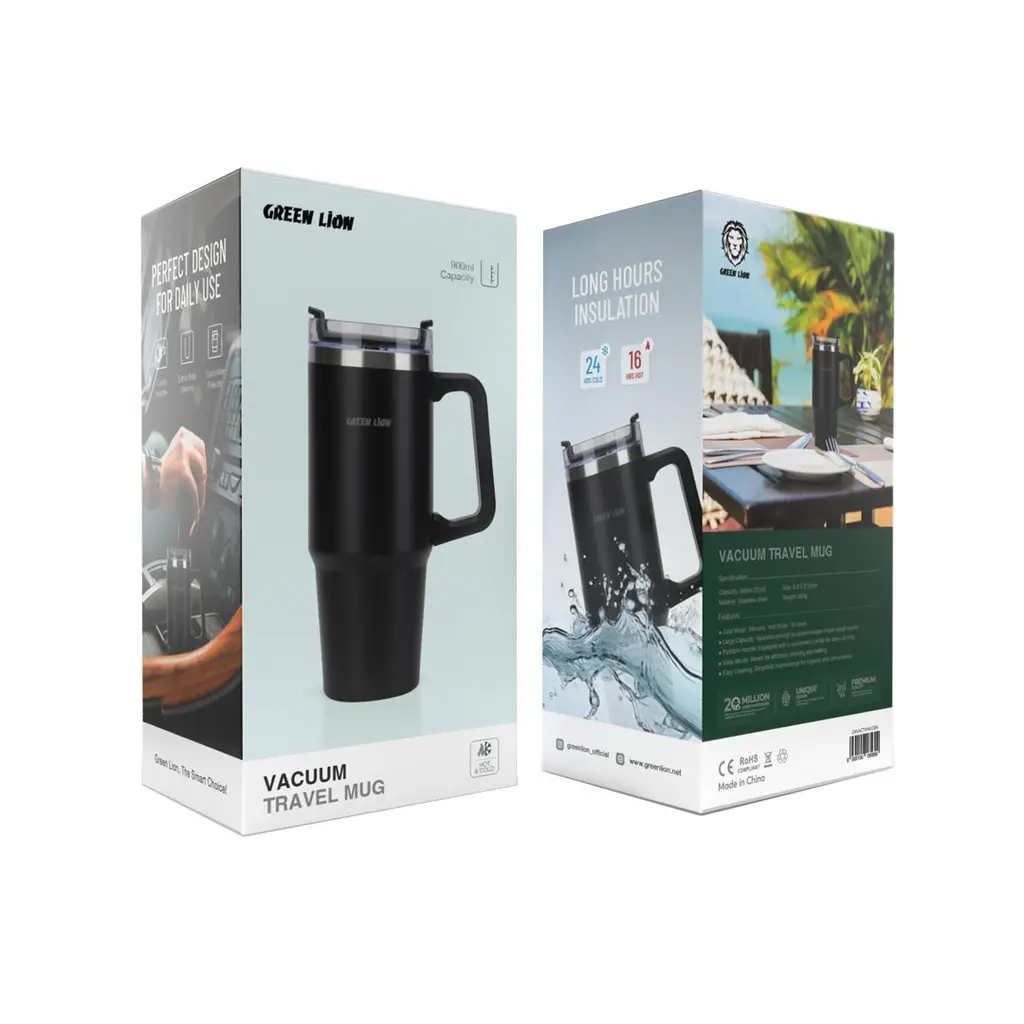 Green Lion Vacuum Travel Mug - Black.webp