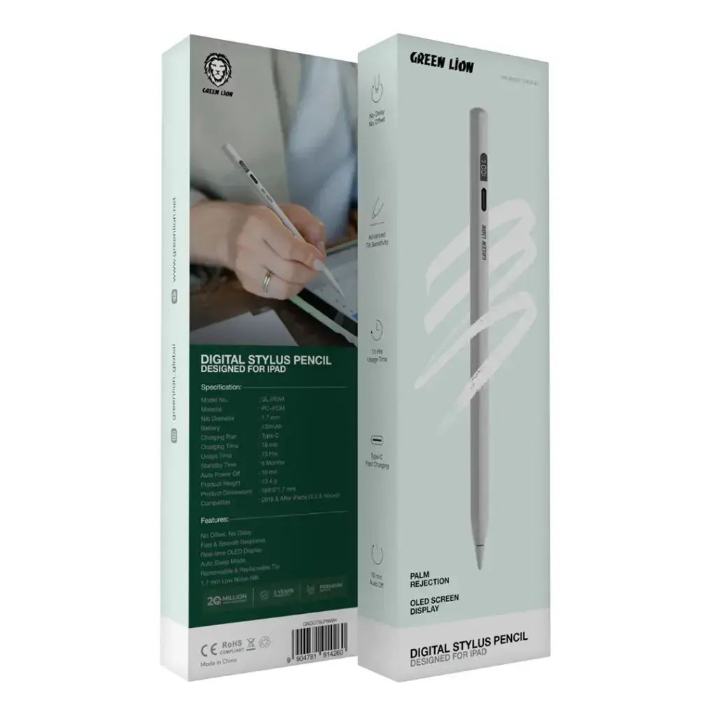 Green Lion Digital Stylus Pencil - White (2).webp