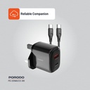 Porodo Dual Output Quick Charger USB-C PD and USB-A QC