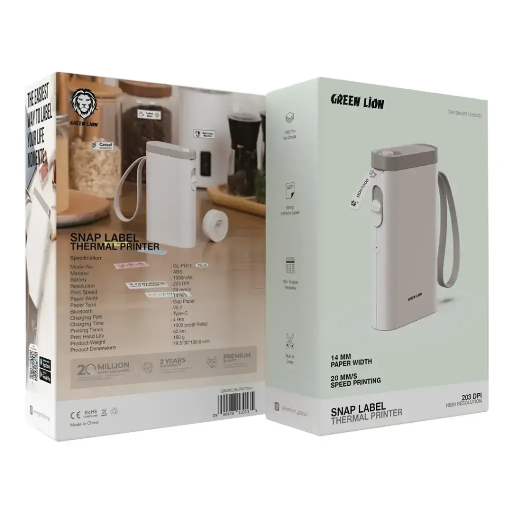 Green Lion Snap Label Thermal Printer 14mm - White.webp