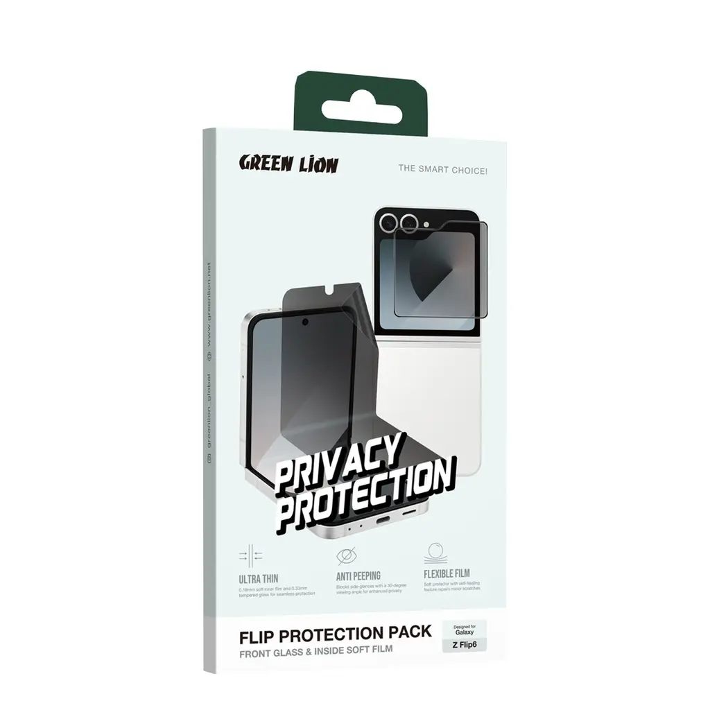 Green Lion Flip Protection Pack Privacy For Z Flip 6 - Black (2).webp