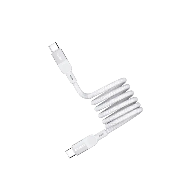 Momax Elite Mag Link 100W USB-C to USB-C Magnetic Cable 1M White