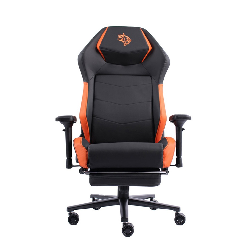 Porodo Gaming Professional Gaming Chair Molded Foam Seats/Armrest&Footrest-Black/Orange
