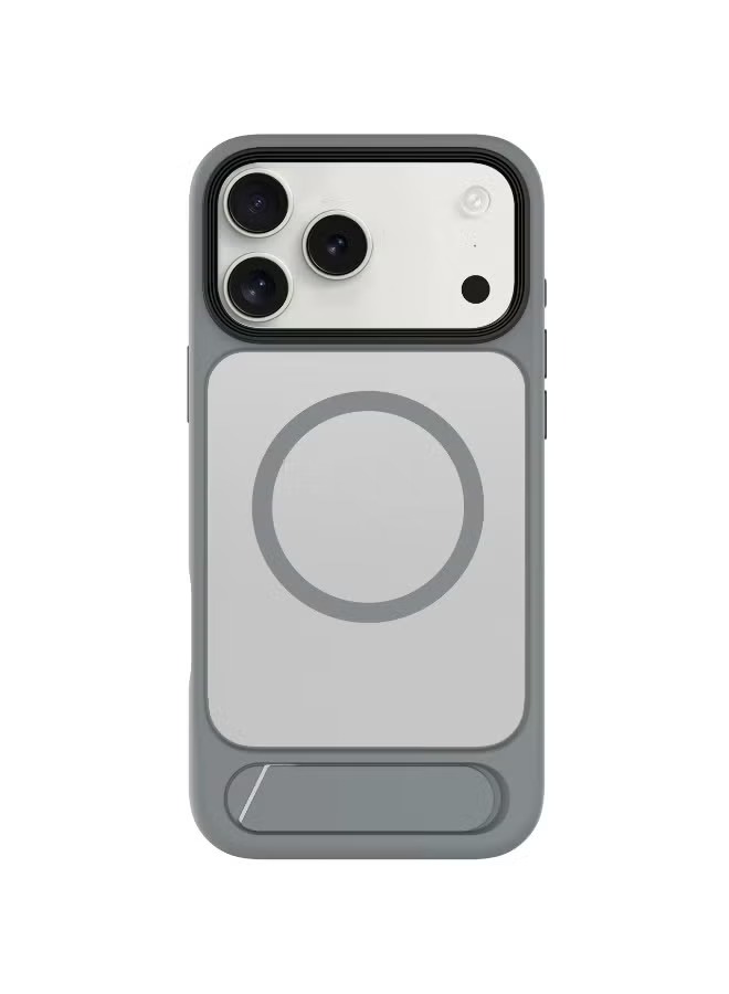 Levelo Matteo Case With Bottom Stand Grip For iPhone 17 Pro Max - Cloud Grey