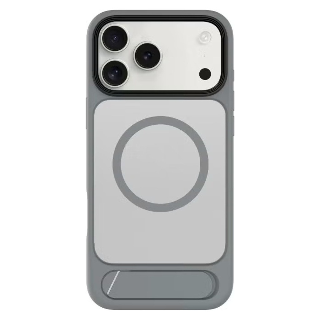 Levelo Matteo Case with Bottom Stand Grip لـ iPhone 17 Pro Max – Cloud Grey
