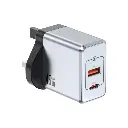 Green Lion GaN Premium UK Plug Wall Charger 45W - Gray