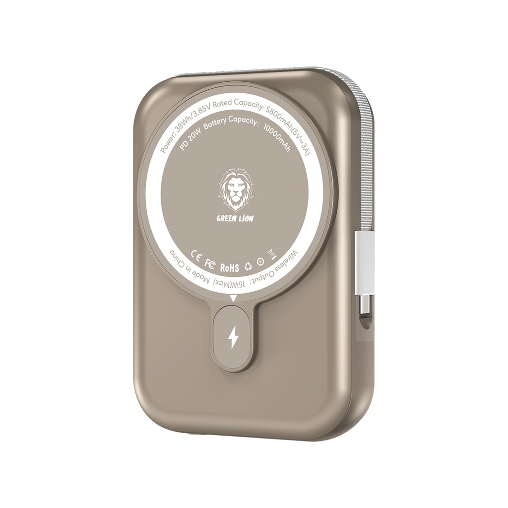 Green Lion Monaco 10000mAh MagSafe Power Bank - Titanium Gold