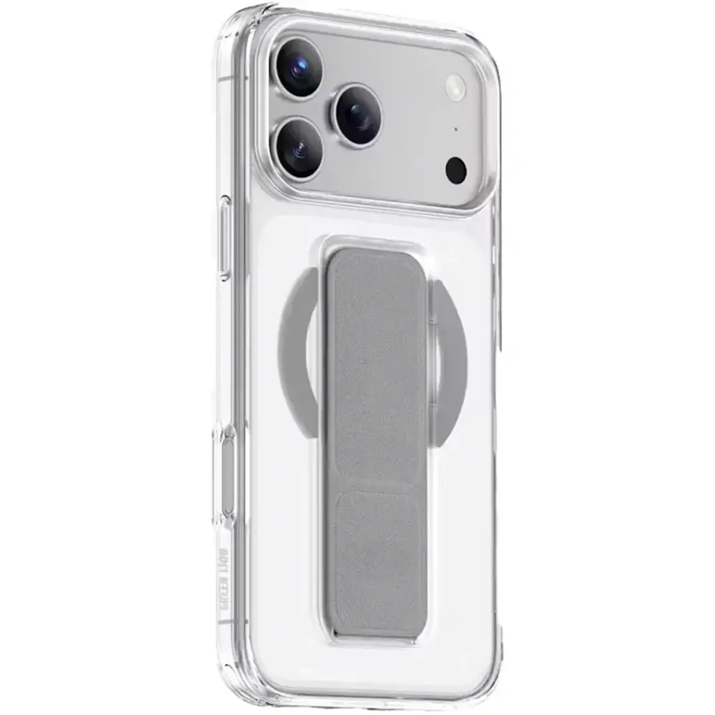 Green Lion MagSafe Leather Grip Case for iPhone 17 Pro Max - Silver