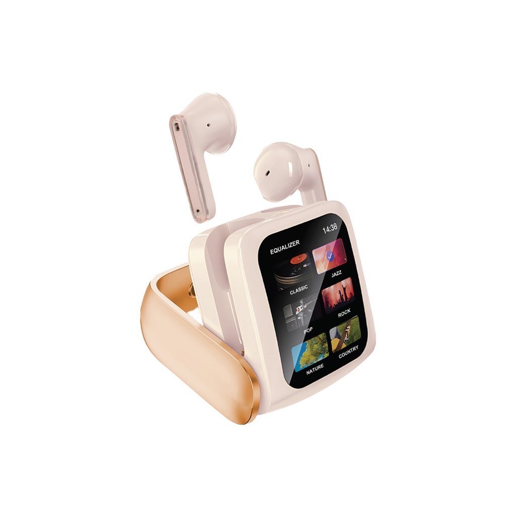 Green Lion Smart Display Earbuds - Beige