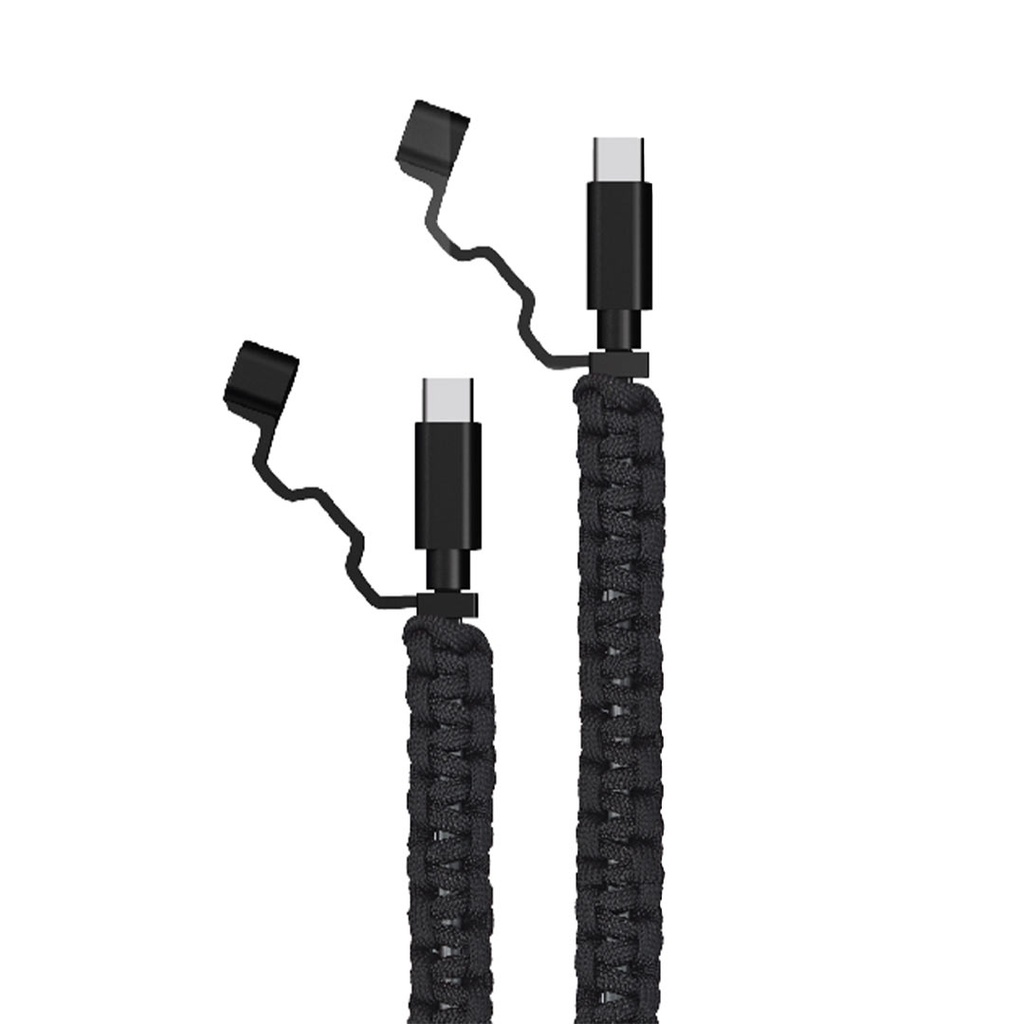 Green Lion USB-C To USB-C Rescue Cable(1m) - Black