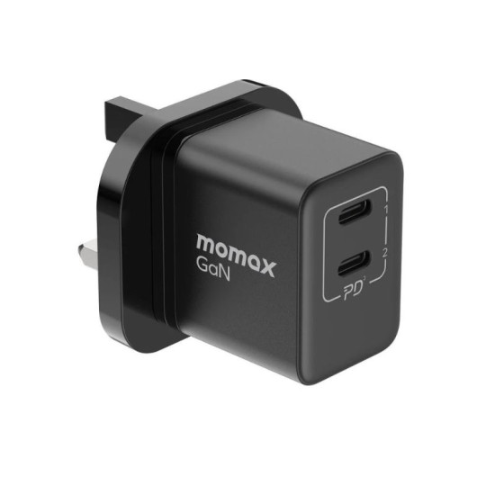 Momax 35W 2 Port Gan Mini Wall Charger Black