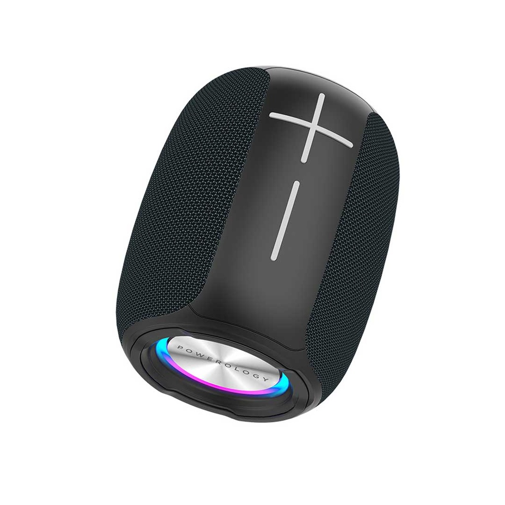 Powerology Ghost Speaker, Bluetooth 5.0, Water-Resistant, 1500mAh Battery Capacity Black