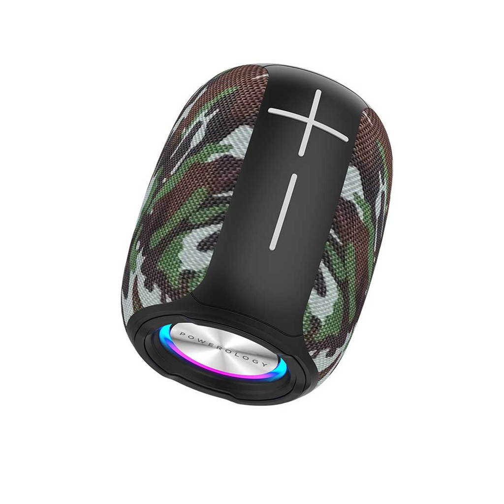 Powerology Ghost Speaker, Bluetooth 5.0, Water-Resistant, 1500mAh Battery Capacity  Camouflage