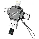 Green Lion 4 in 1 TF Card Reader - Gray