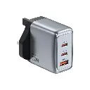شاحن حائط Green Lion GaN Premium UK Plug بقوة 65 وات - رمادي