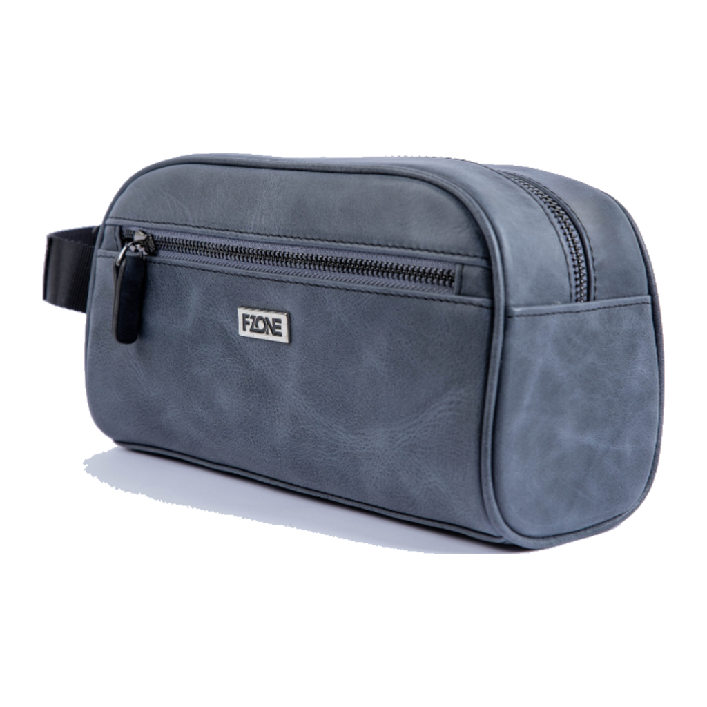 FZONE Metro Luxe Crossbody, Genuine Leather, Compact & Stylish – Graphite Blue