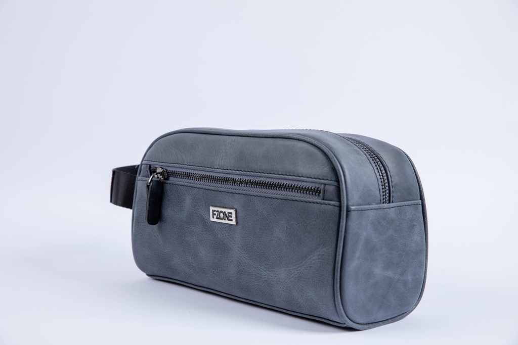 FZONE Metro Luxe Crossbody, Genuine Leather, Compact & Stylish - Graphite Blue