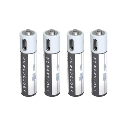 باورولوجي بطاريات قابلة للشحن عبر USB، عبوة 4 قطع