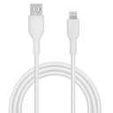 كابل Powerology USB-A إلى Lightning لمزامنة البيانات والشحن بطول 1.2 متر، أبيض