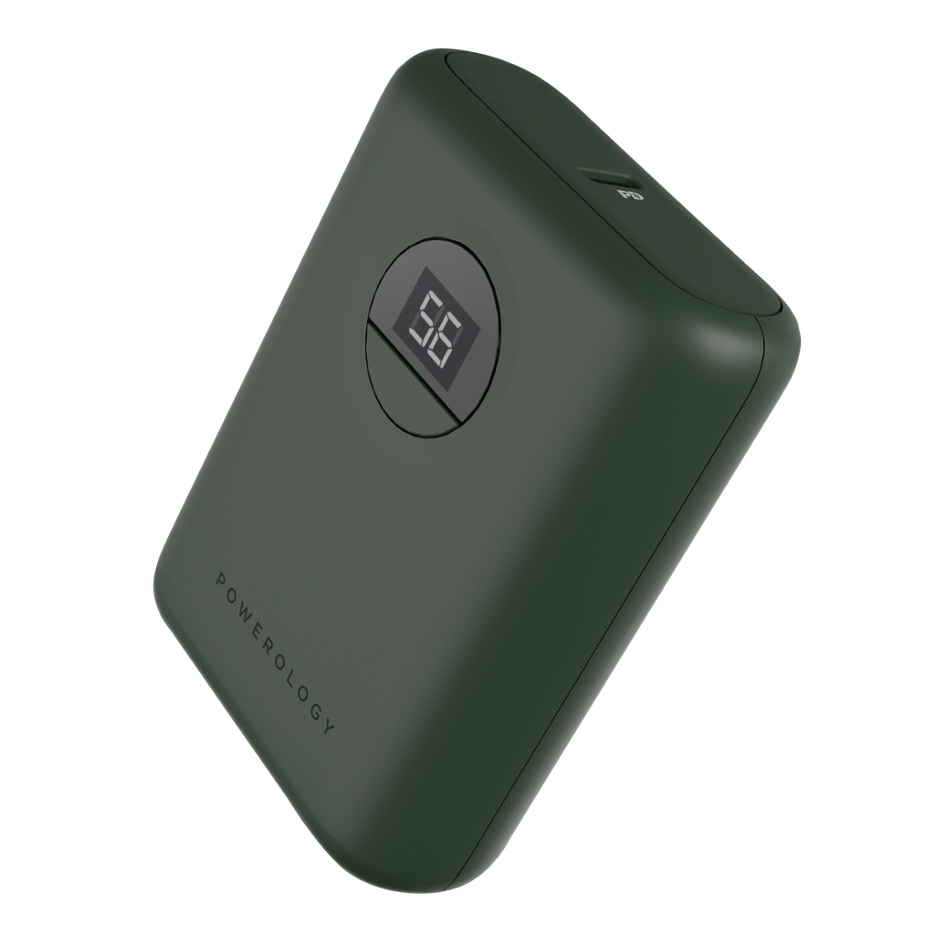 Powerology Ultra-Compact 10000 mAh Fast Charging Power Bank Green