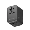 Momax 1-World 20W 3 Port Ac Travel Adaptor Black