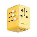 Momax 1-World 20W 3 Port Ac Travel Adaptor Yellow