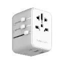 Momax 1-World 20W 3 Port Ac Travel Adaptor White