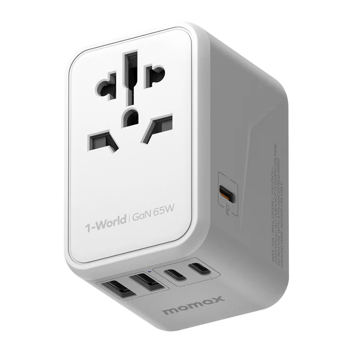 Momax I-World 65w Gan Ac Travel Adaptor White