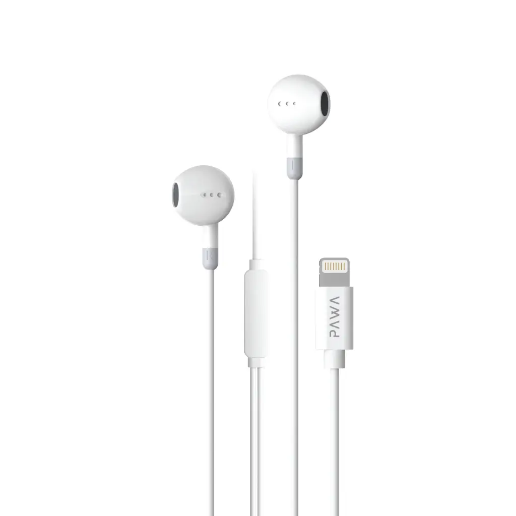 Pawa Chords Lite Edition Stereo Earphone With Lightning Connector - White