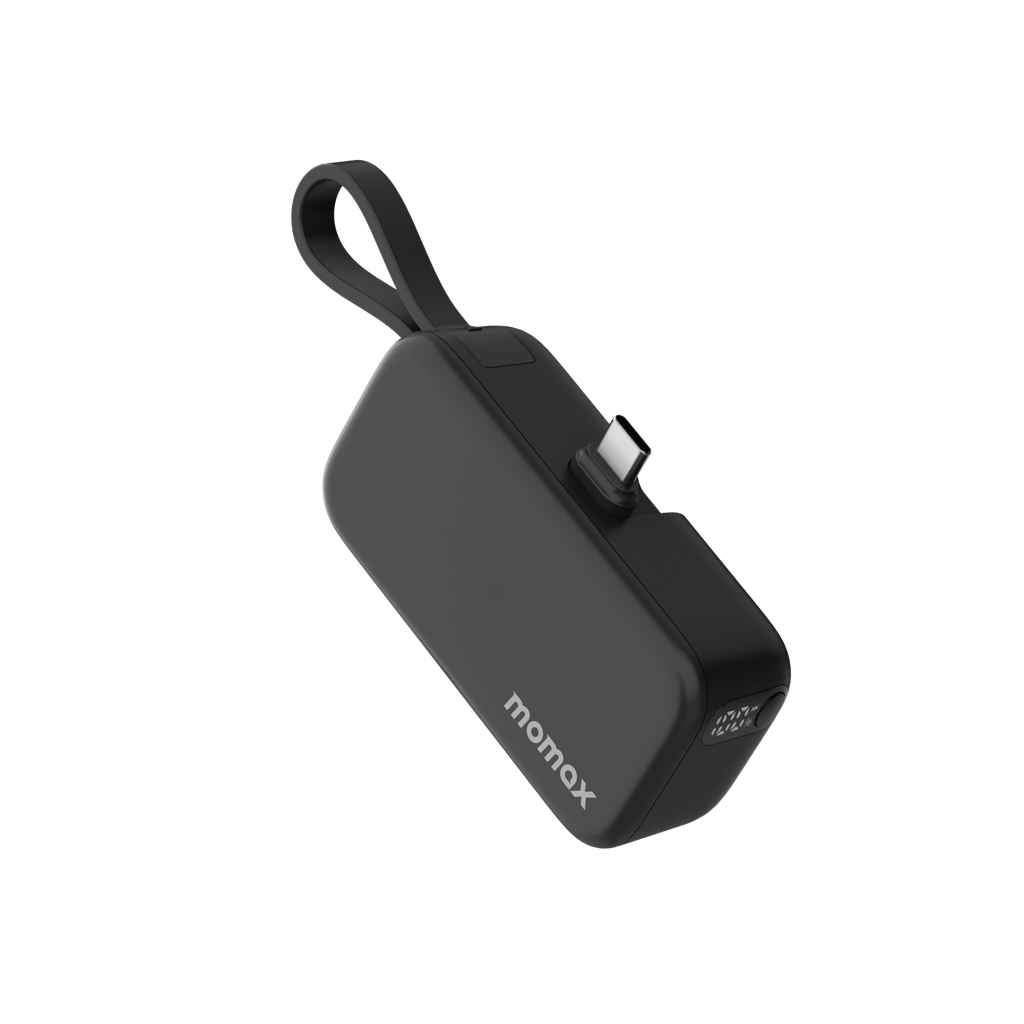 Momax 1-Power Mini 5000mAh 3in1 Power Bank With USB-C Plug Black