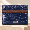 FZONE Leather Wallet Slim Card Holder – NavyBlue