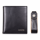 FZONE Leather Wallet Folded Card Holder Magnet – Black