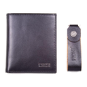 FZONE Leather Wallet Folded Card Holder Magnet – Black