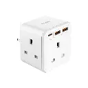 Momax Oneplug 3 Outlet Cube Extension Socket With USB White