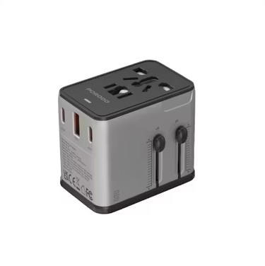 Porodo Mega Volt Universal Travel Adapter - Silver/Black