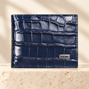 FZONE Expert Croco Leather Bifold Wallet – Navy