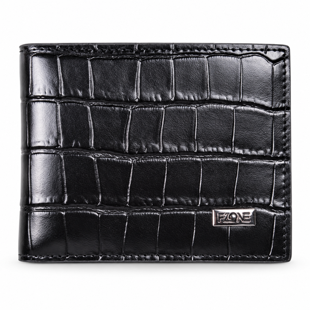 FZONE Leather Expert Bi-Fold Wallet – أسود