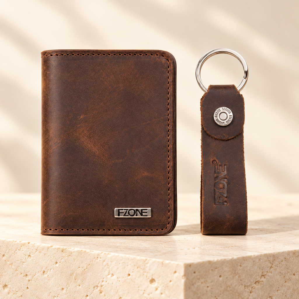 FZONE Folding Leather Wallet – Coffee
